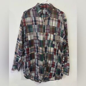 Brooks Brothers Patchwork Button Down Shirt Size Medium